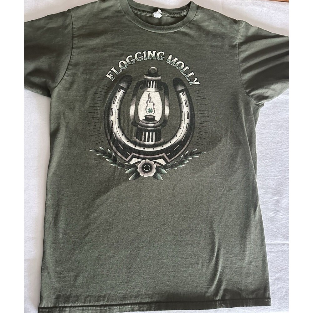 Flogging Molly Band Tee Green Size M Medium t-shirt Irish pirate punk